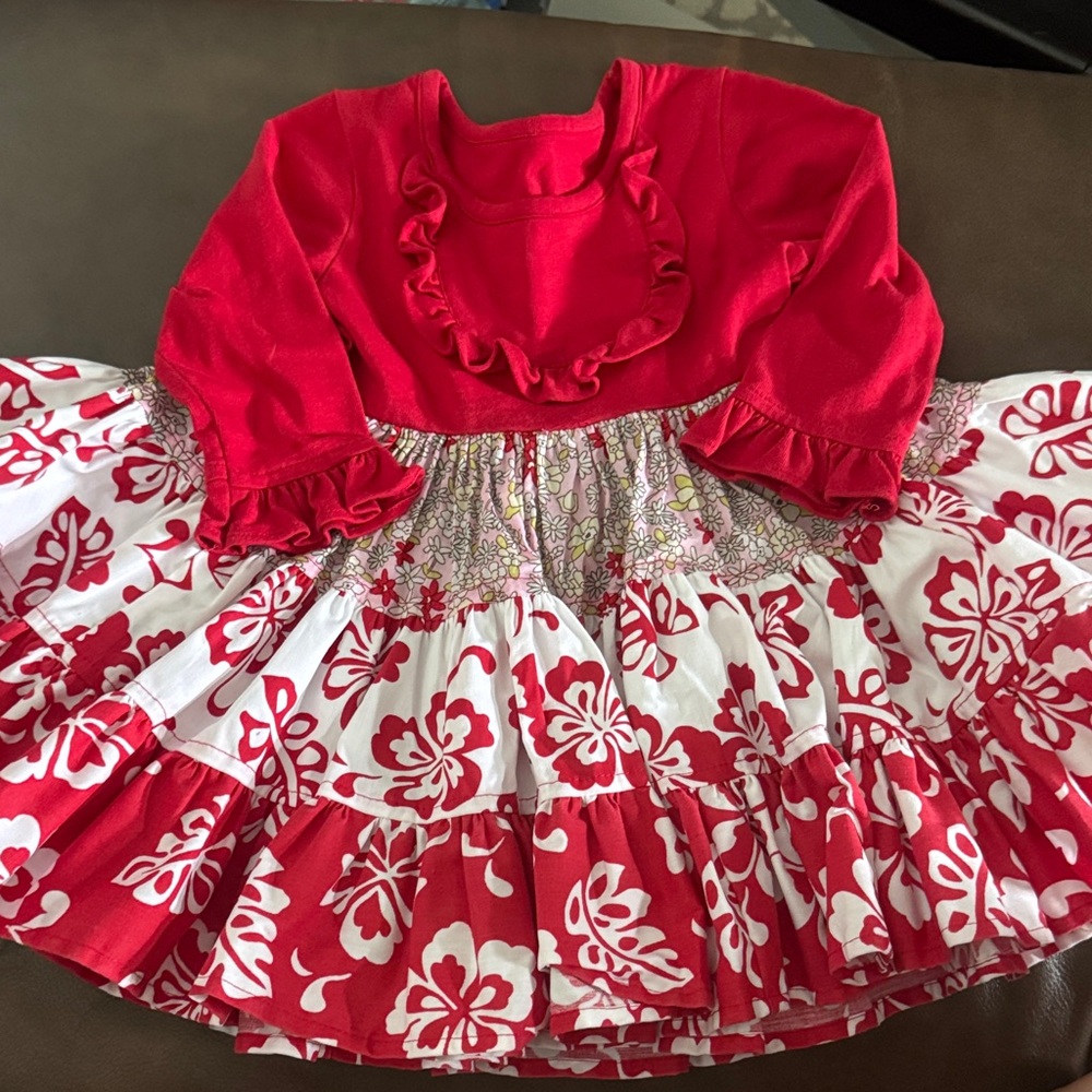 Eleanor Rose Red and White Floral Dance Dress